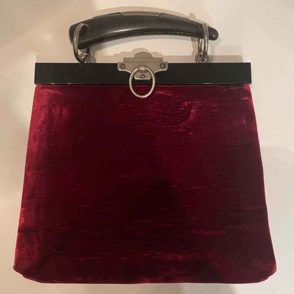 SOLD Rare Vintage Yves Saint Laurent Burgundy Velvet Evening Bag by Tom Ford
